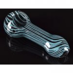 3.5" Zebra Glass Pipe - Teal New