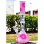 The Sun Splash - 12" Dual Dome Percolator Bong - Pink New