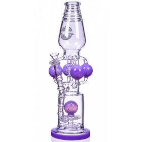 Blast Balls - 17" Quad Ball Chamber Multi Perc Bong - Purple New