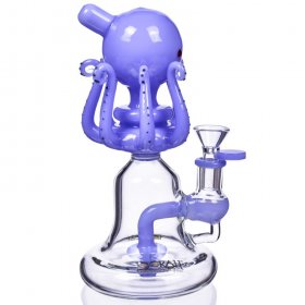 Dr. Otto Octavius - Lookah? - 9" Showerhead Perc Bong - Milky Blue New