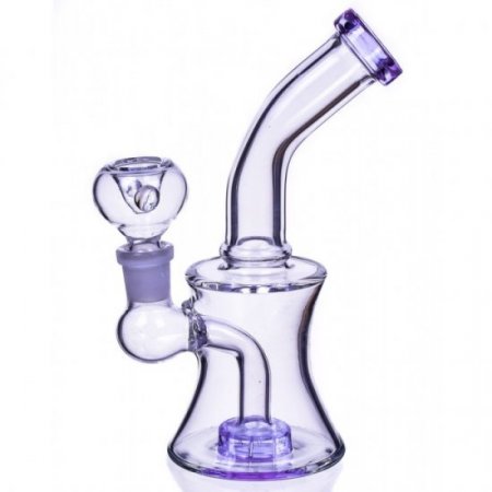 Smokey Meadows - Tilted Neck Showerhead Perc Bong - Purple New