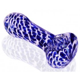 4" Fumed hypnotic Glass Spoon Pipe - Blue New