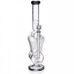 The Missing Alderaan Relic - Lookah Platinum Series Bong - 18" Barrel Spiral Blast Recycle Ice Glass Bong - Black Ice New