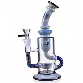 10" Fab Egg Recycler Bong Water Pipe with 14mm Male Bowl - Aqua Blue New