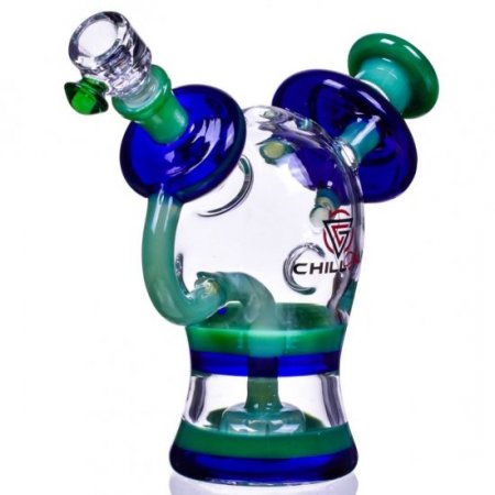 Smoke Mocha - ChillGlass - 8" In N Out Showerhead Perc Recycler Bong New