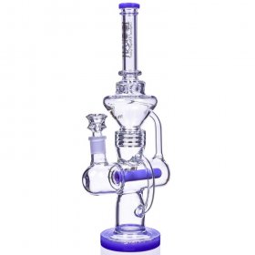 Smoking Princess - Lookah? - 17" Inline Recycler Perc Bong - Pristine Iris New