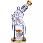 The Predator - 13" Donut 3-Arm Recycler Bong - Amber New