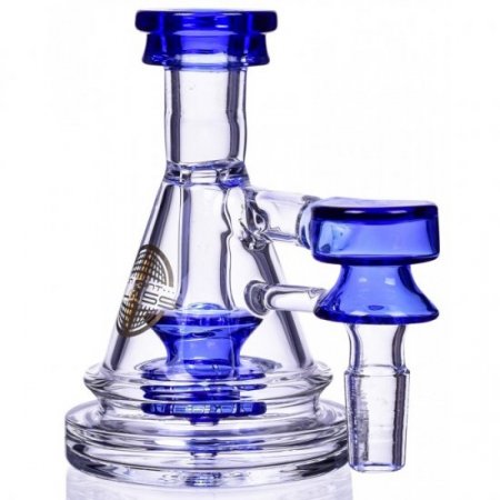 Ash Catcher - Mini Bubbler Showerhead Ash Catcher - 14M/14F - 90 Degree Blue New