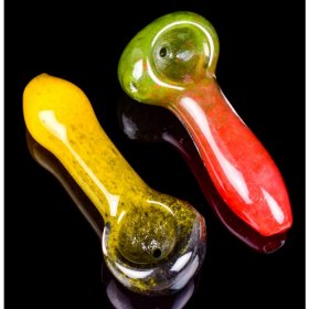 3" Spotted Fritt Glass Spoon Pipe- Buy One Get One Free !! New