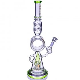 Lord Of Ring - Lookah? - 18" Mushroom Domed Sprinkler Perc Bong - Ice Green New