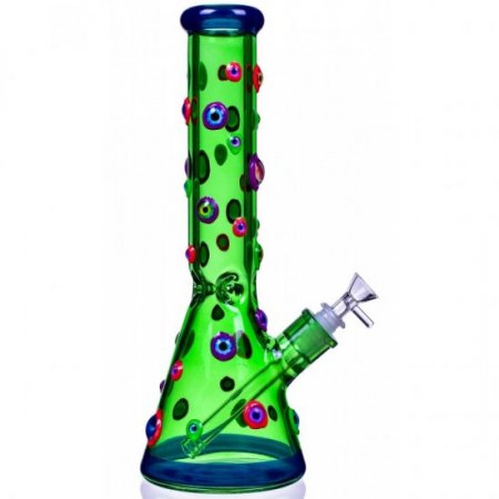 14" Glow In The Dark Multi Eye Beaker Water Pipe - with 14M Bowl (MSRP New