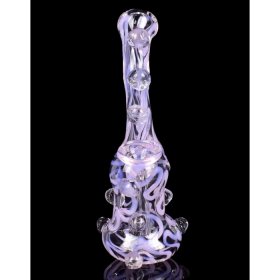 6" Swirled Bubbler with Beads - Pink Slime New