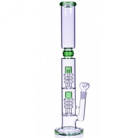 20\" Inch Dual Matrix Showerhead Bong - Green New