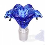 Double Headed Cobra Dry Herb Bowl - 19mm - Blue New