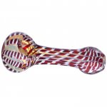 4" Fumed hypnotic Glass Spoon Hand Pipe - Rich Red New