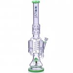 Strange Smoke - Lookah? - 20" Sprinkler Perc And Quad Honeycomb Bong - Green New