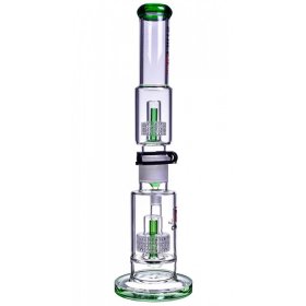 Chill Glass 19" Bong with Double Inline Matrix Perc - Green New