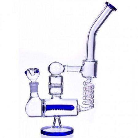 10" Coil Perc to Honeycomb Perc to Inline Perc Bong w/ Matching Bowl New