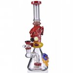 Red Devil - 12" Showerhead Perc Bong - Tattoo Glass New