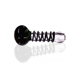 5" Wire Wrapped Glass Pipe - Black New