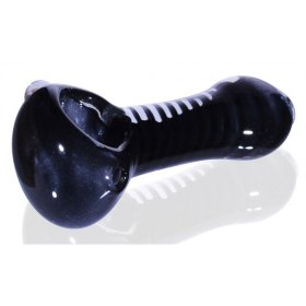 3" Black Swirl Glass Hand pipe New