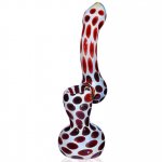 7" Honeycomb Glass Bubbler -Red Dots New