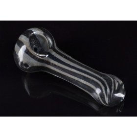 3.5" Zebra Glass Pipe - Ash black New