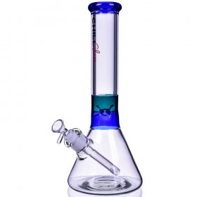 The Chimera - Chill Glass - 14" Dual Tone Thick & Heavy Beaker Bong - Teal/Blue New
