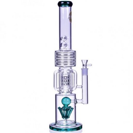 Smoke Runner - On Point Glass - 20" 6 Arm w/ Sprinkler Perc Bong - Assorted Colors! New