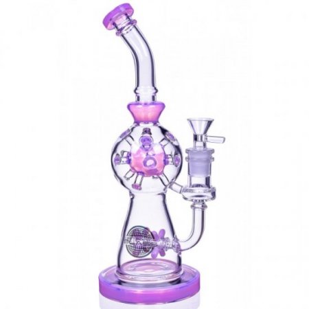 Smoke Propeller Dab Rig - 12" Dual Spinning Propeller Perc To Swiss Faberge Egg Perc - Pink New