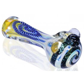 5" Heavy Dichro Swirl in Bowl - Fumed New