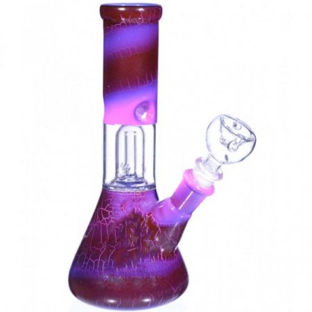 8" Deep Crackle Percolator With Down Stem And Bowl - Purple New