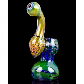 The Peacock - 7" 24KT Golden Bubble Trap Sherlock Bubbler New