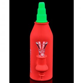 Spicy Smoke - Siracha Sauce Silicone Glass Hybrid Bong with 14mm Glass bowl New