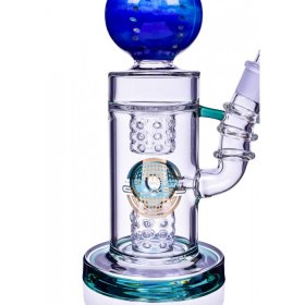 Sky's High - 16" Spherical Ball Work Dual Swiss Donut Perc Bong New