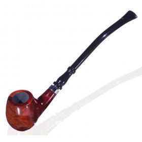 7" Churchwarden Wooden Pipe - Light Cherry New