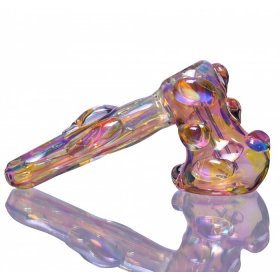 6" Golden Fumed Hammer Bubbler - Golden Tint New