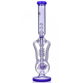 6 Speed - SMOQ Glass - 19" 6-Arm Coil Recycler Bong - Purple New