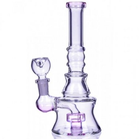 The Apex - 8" Concave Design Matrix Perc Bong - Pink New