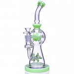 Smoke Propeller Dab Rig - 12" Dual Spinning Propeller Perc To Swiss Faberge Egg Perc - Milky Green New