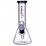 8" ChillGlass Clear Beaker Base Bong Water Pipe - Black New