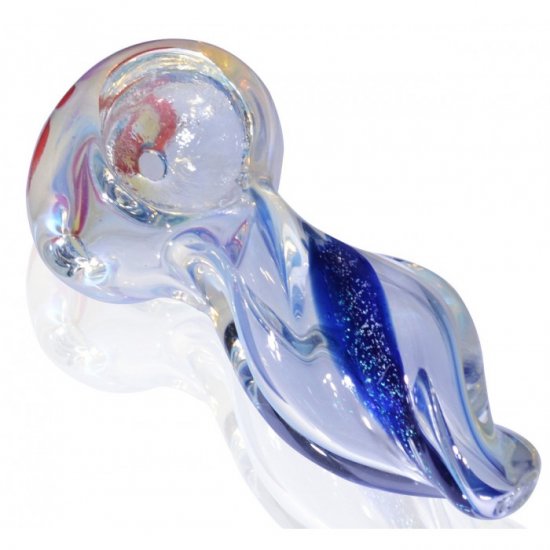 3\" Twisted Fumed Glass Pipe - Dichro Twist New