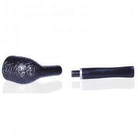 6.5" Grand Wooden Pipe - Carved Ebony New