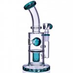 The Primal - 9" Showerhead Perc Bong/Dab Rig - Teal New