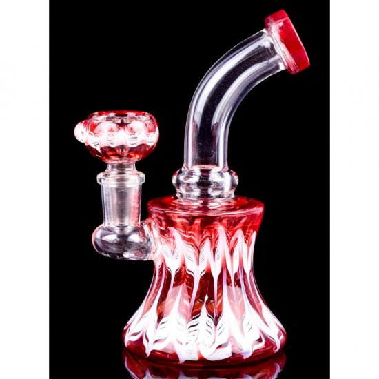 The Homing Pigeon - 8\" Colorful Pattern Tilted Neck Bong New