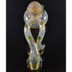 8" Hook Style Hammer Bubbler - Golden Fumed New