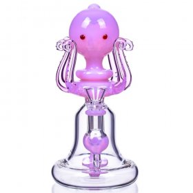 Lady Octopus - Lookah? - 9" Showerhead Perc Bong - Angel Wings New