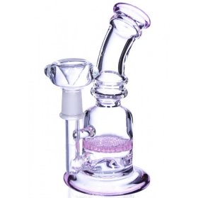 7" Honeycomb Girly Bong With Dry Herb Bowl - Baby Pink New
