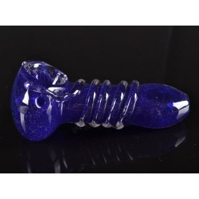 3.5" Wire Wrapped Glass Spoon Hand Pipe- Blue New