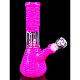 8" Matrix Percolator Girly Bong With Down Stem And Bowl - Soft Pink New